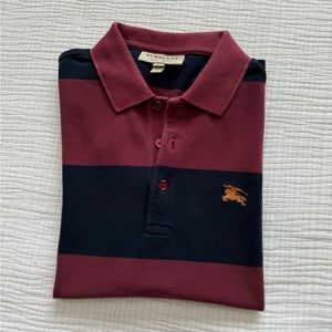 Burberry Eddie Cotton Classic Stripped Polo Shirt Small